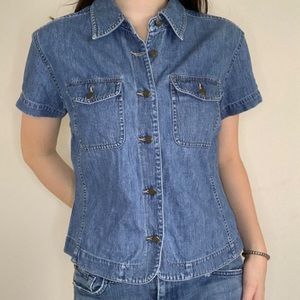 Vintage Liz Claiborne denim tee button up tee | M